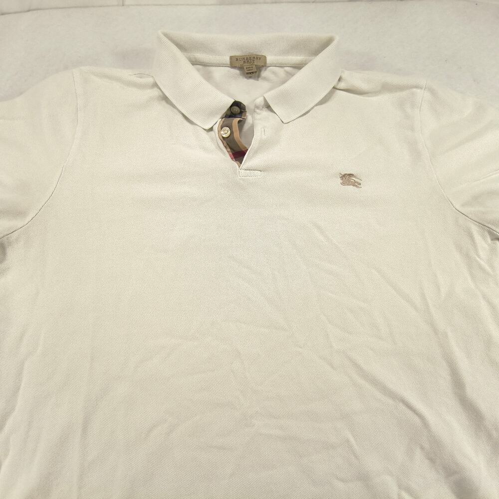 Burberry Brit Casual Short Sleeve Collared Polo Shirt Womens Size 2X White